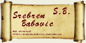 Srebren Babović vizit kartica